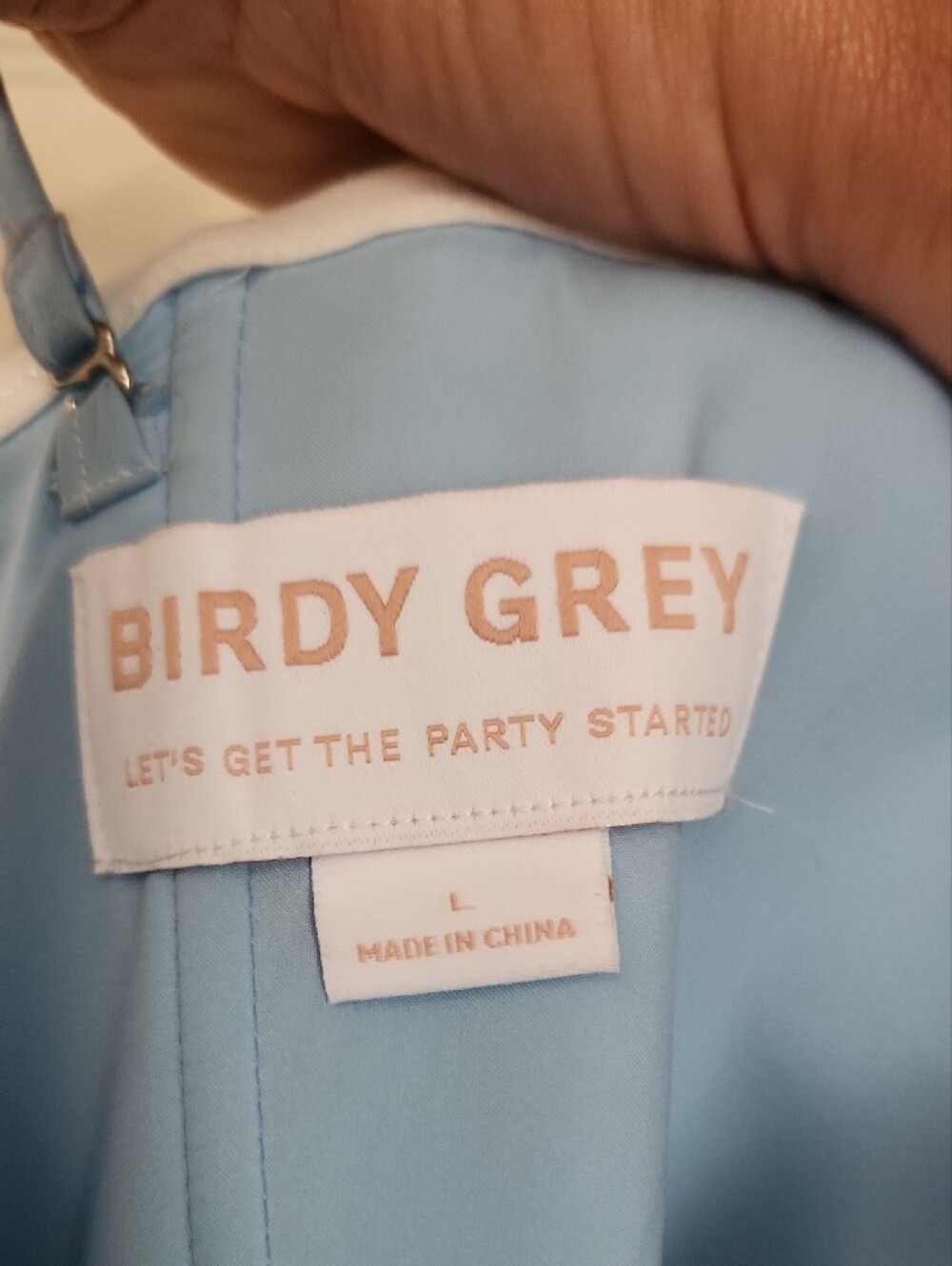 Birdy Grey Sky Blue Satin Cowl Maxi Dress - Picture 7 of 12